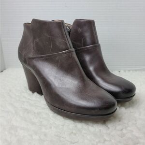 Dansko Miley Women's Bootie Size 7.5 Burnished Calf Brown Boots Shoes
